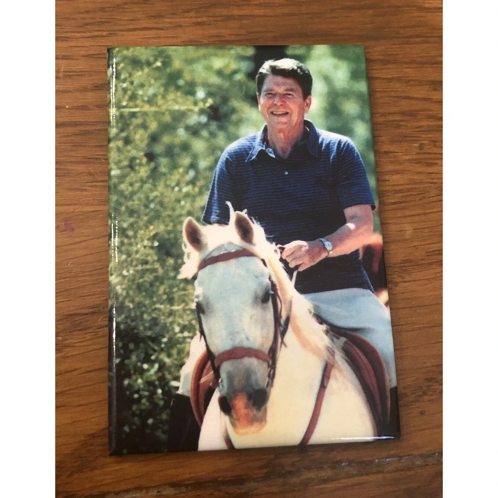 Ronald Reagan on White Horse Magnet 3